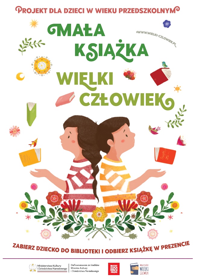 Plakat: Mala Ksiazka Wielki Człowiek - link do strony www.wielki-czlowiek.pl