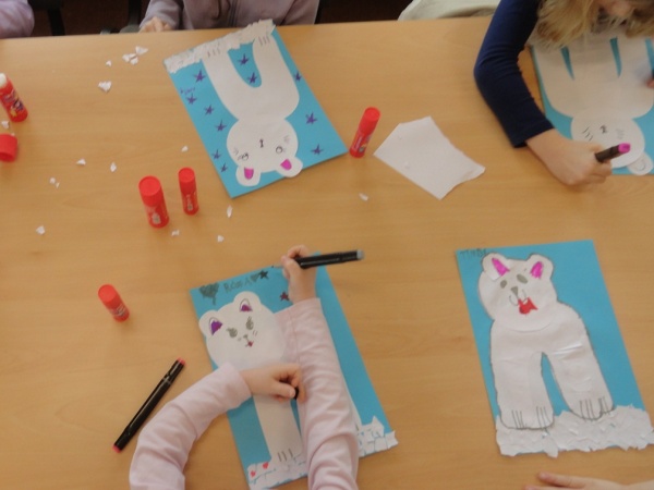 "Niedźwiedź polarny i Arktyka" - zajęcia edukacyjno - plastyczne dla Zielonego Przedszkola z okazji Dnia Niedźwiedzia Polarnego” - 2025.02.24 - Filia nr 4