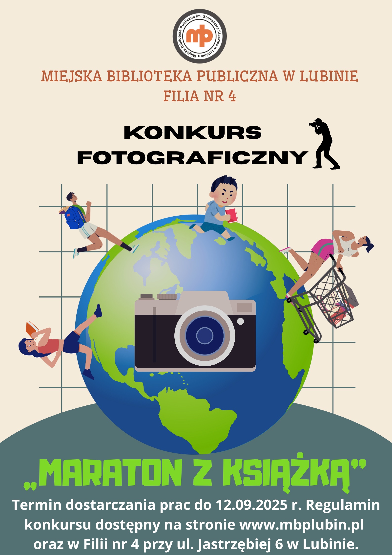 Plakat Konkursu fotograficznego 'Maraton z książką'