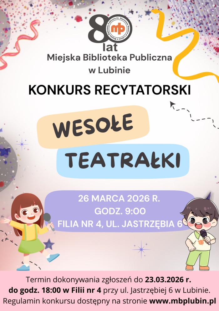 Plakat konkursu: "Wesołe Teatrałki"